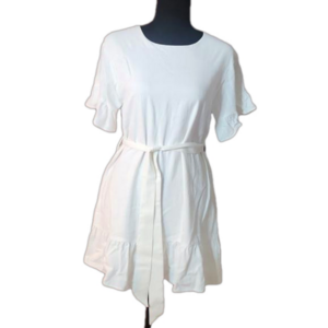 Loveriche white dress with tie belt, size Small